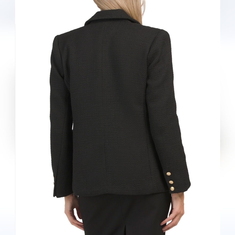 Ellen Tracy Black Double Breasted Boucle Blazer - Picture 3 of 13